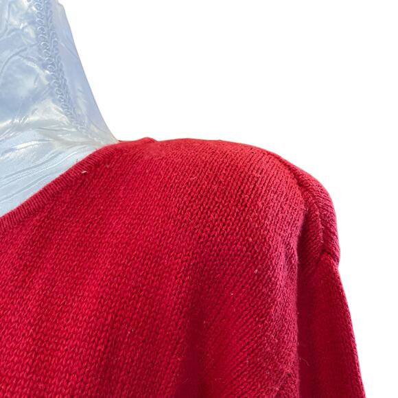 Vintage Y2K Victoria Jones Red Knit Cropped 3/4 Sleeve Knit Sweater Shirt Sz PM - Picture 6 of 16